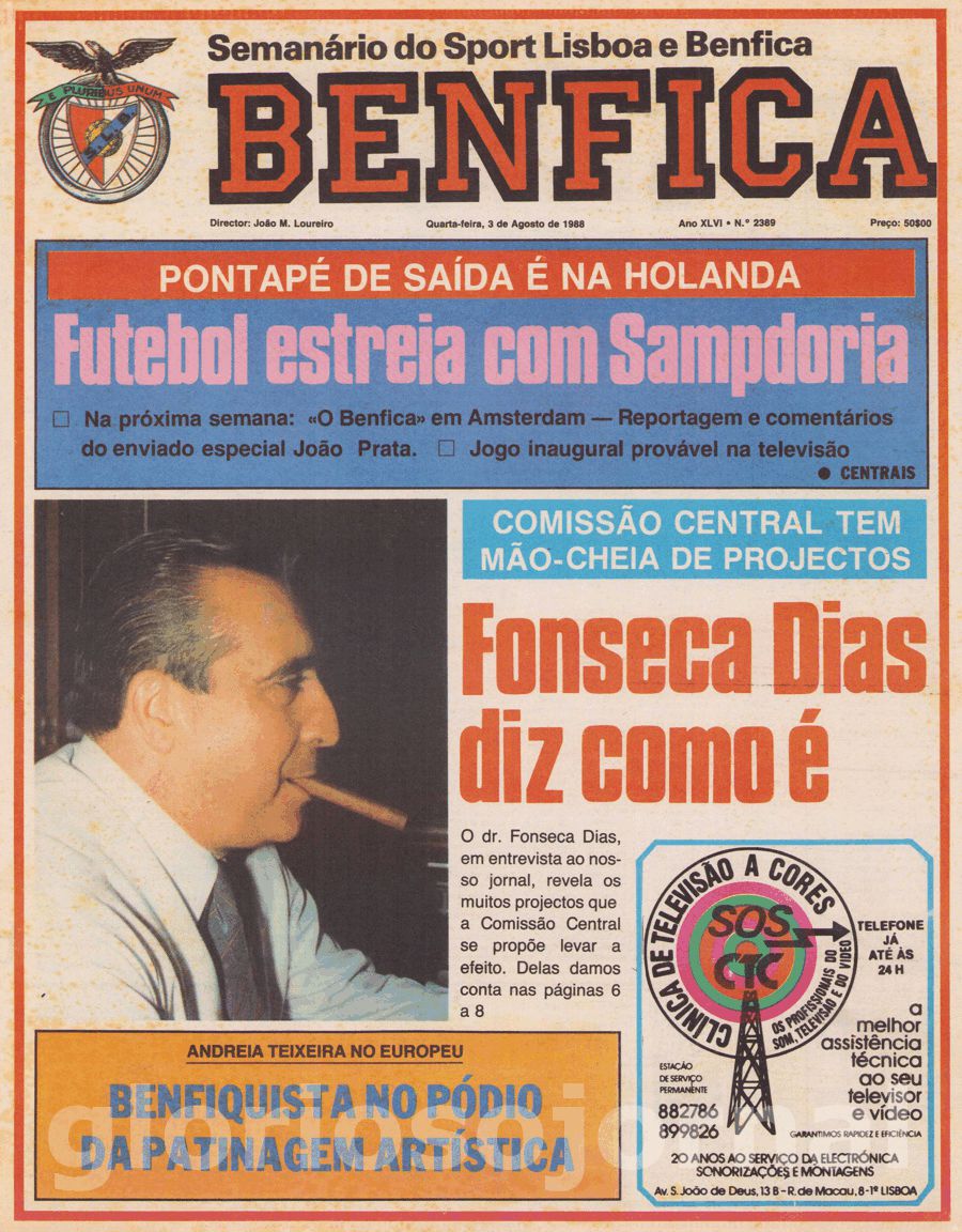 jornal o benfica 2389 1988-08-03